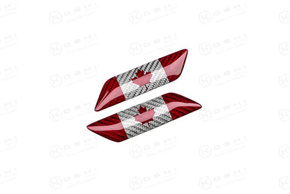 Carbon Fibre Fender Emblem w/ Choice of Flag - Carbon Fibre - Abarth Tuning