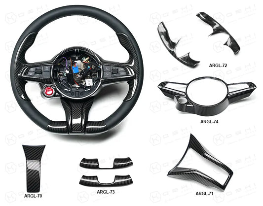 Alfa Romeo Giulia / Stelvio Steering Wheel Cover 2020-ongoing - Carbon Fibre - Koshi Group Store