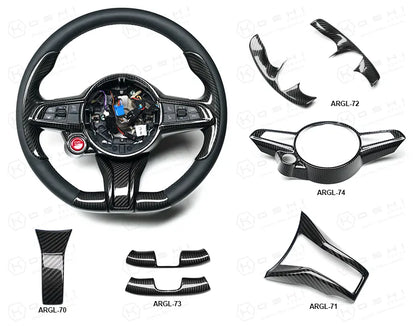 Alfa Romeo Giulia / Stelvio Steering Wheel Cover 2020-ongoing - Carbon Fibre - TMC Motorsport