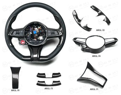 Alfa Romeo Giulia QV / Stelvio QV Lower Steering Wheel Decal Trim Cover  2020-ongoing - Carbon Fibre - TMC Motorsport