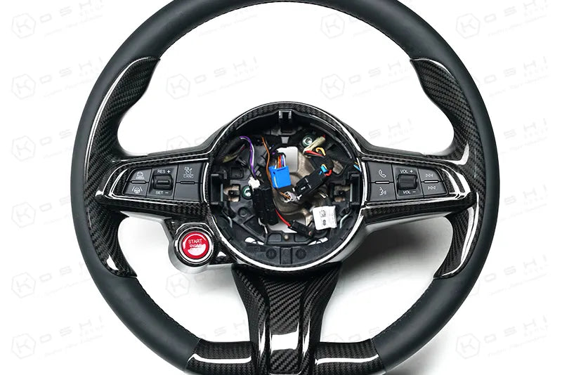 Alfa Romeo Giulia / Stelvio Steering Wheel Cover 2020-ongoing - Carbon Fibre - TMC Motorsport