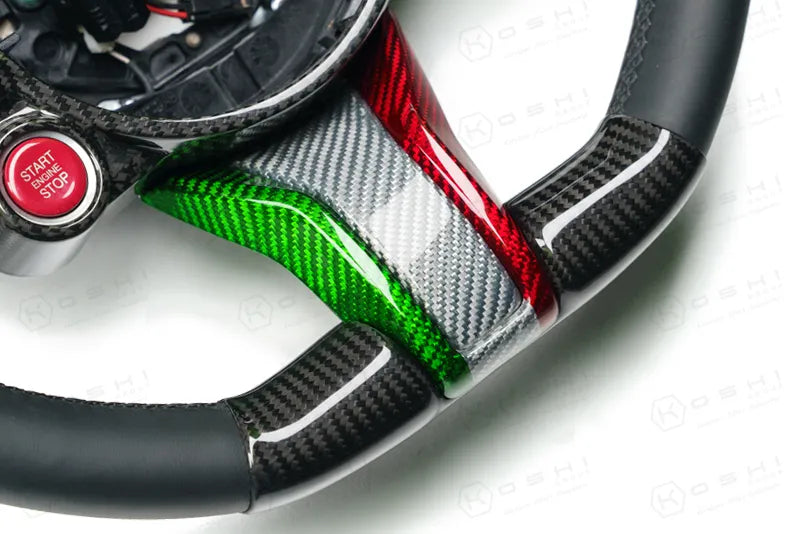 Alfa Romeo Giulia QV / Stelvio QV Lower Steering Wheel Decal Trim Cover  2020-ongoing - Carbon Fibre - TMC Motorsport