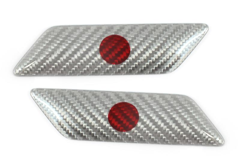 Carbon Fibre Fender Emblem w/ Choice of Flag - Carbon Fibre - Abarth Tuning