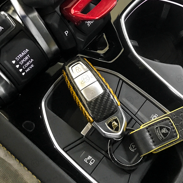 Lamborghini Urus Key Cover Yellow Combo - Carbon Fibre Koshi Group Store