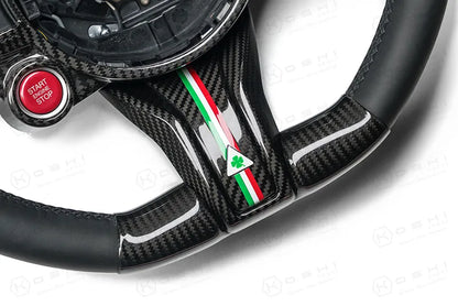 Alfa Romeo Giulia QV / Stelvio QV Lower Steering Wheel Decal Trim Cover  2020-ongoing - Carbon Fibre - TMC Motorsport