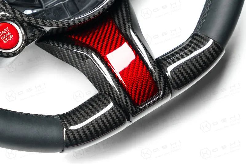 Alfa Romeo Giulia QV / Stelvio QV Lower Steering Wheel Decal Trim Cover  2020-ongoing - Carbon Fibre - TMC Motorsport